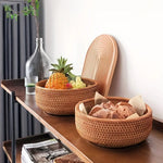 
  
  Handwoven Rattan Storage Baskets - Set of 3 Nesting Wicker Baskets for Home Decor, Bread, Fruit, and Organization
  
