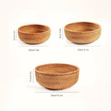 
  
  Handwoven Rattan Storage Baskets - Set of 3 Nesting Wicker Baskets for Home Decor, Bread, Fruit, and Organization
  
