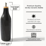 
  
  Modern Minimalist Elegant Ceramic Oil Dispenser Bottle - 15.55oz Leak-Proof Vinegar & Condiment Container for Kitchen, BBQ, Camping
  
